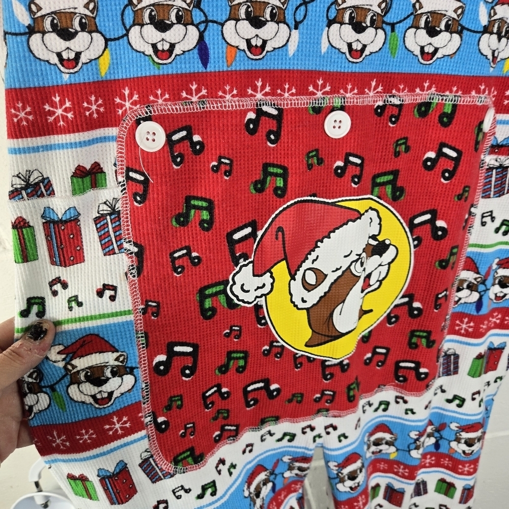 Buc-Ees Christmas One Piece Unionsuit Pajamas New - Picture 4 of 9